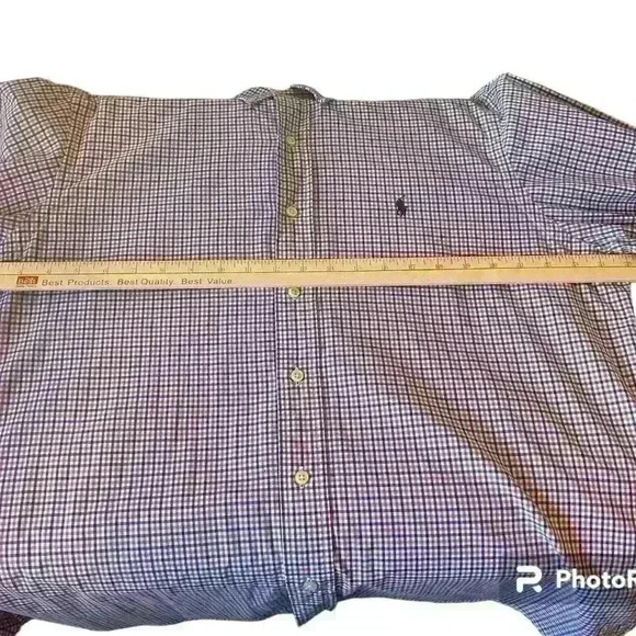 Ralph Lauren Button Down Gingham Check Shirt Pink/Blue Pony Sz XL - Picture 2 of 5